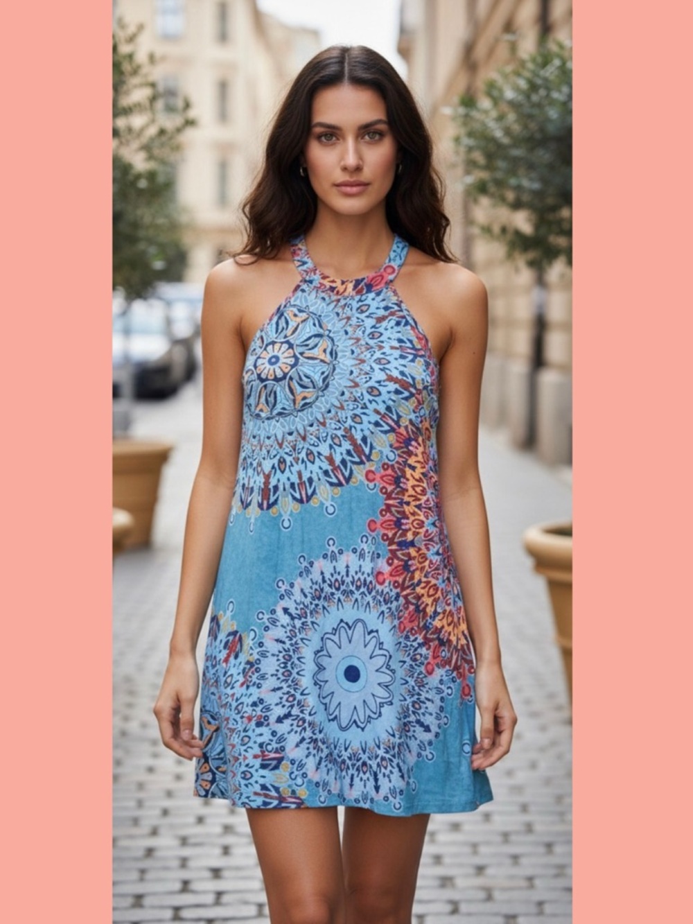 Noracora Boho Mandala Halter Dress - Size Small - Like New